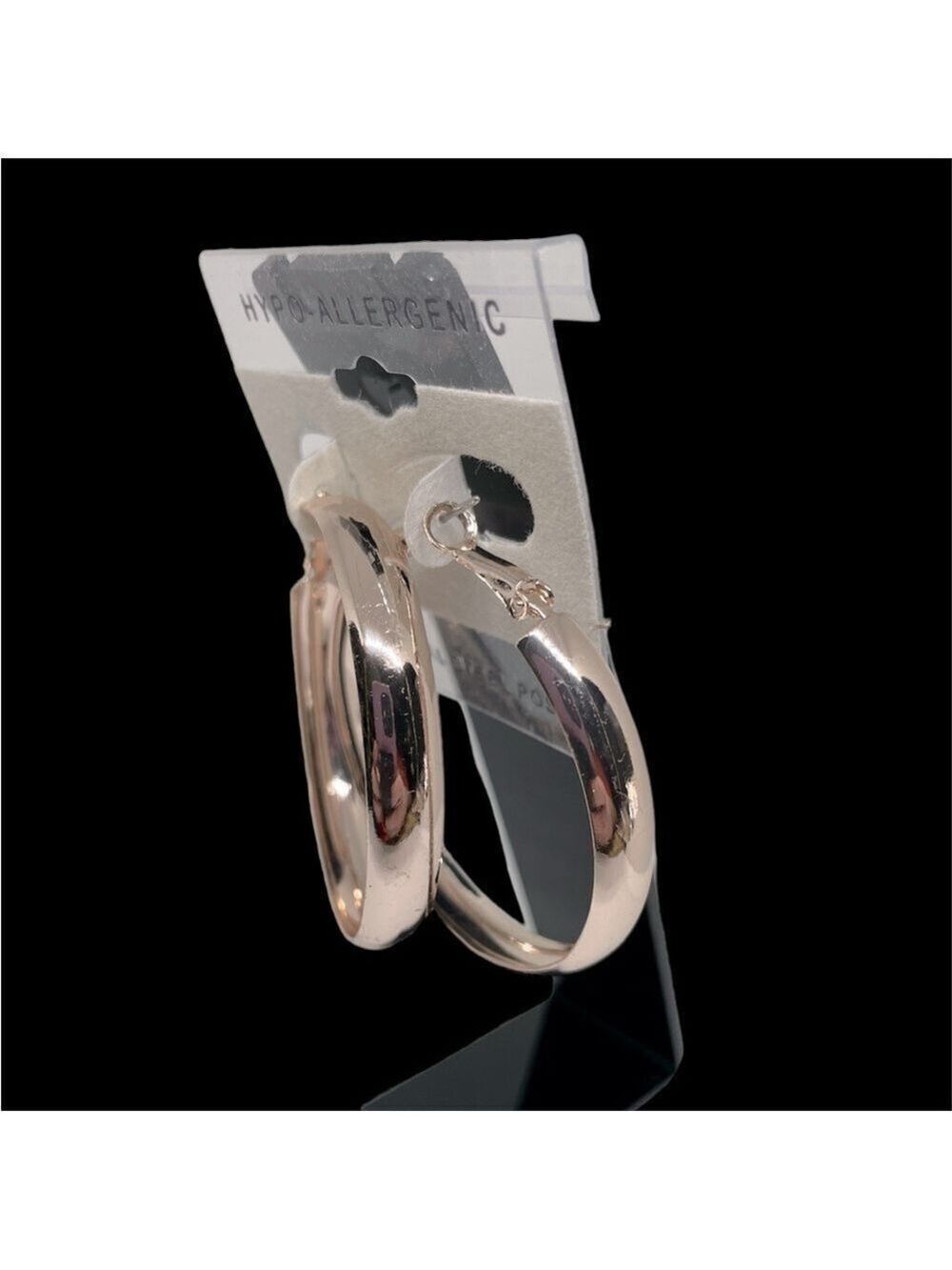 Rose Gold-tone 1.75” Hoop Earrings Hypoallergenic Surgical Steel Post NWT